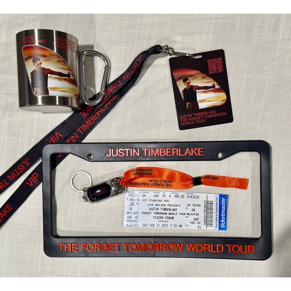 Justin Timberlake Forget‎ Tomorrow World Tour VIP Gift Set Souvenir Set MKE - Picture 1 of 6